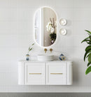 Curved Shaker Wall Hung Matt White Vanity Unit 1500mm