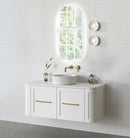 Curved Shaker Wall Hung Matt White Vanity Unit 1500mm