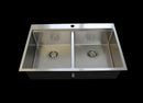 Stainless steel workstation kitchen sink with tap hole double bowls 80cm - WSTTD8051