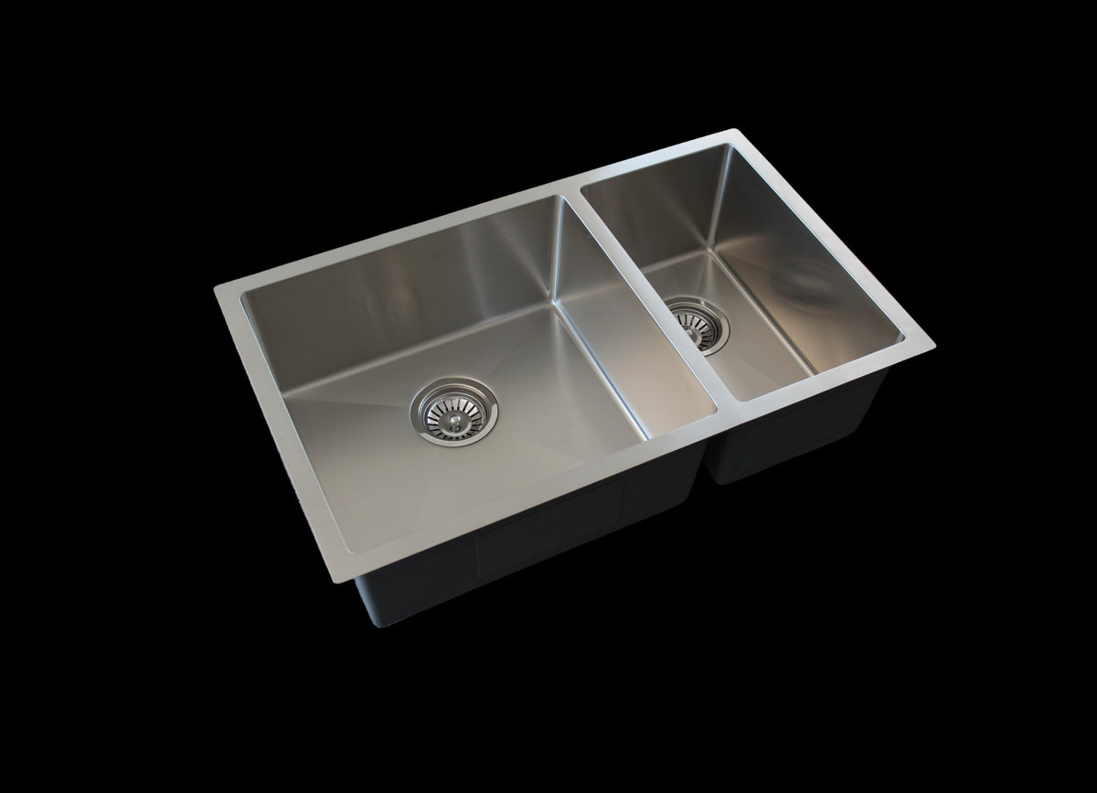 Handmade Stainless Steel Kitchen Sink Double Bowls (74m x 45cm) - HMDB7445 - Bathroom Hub