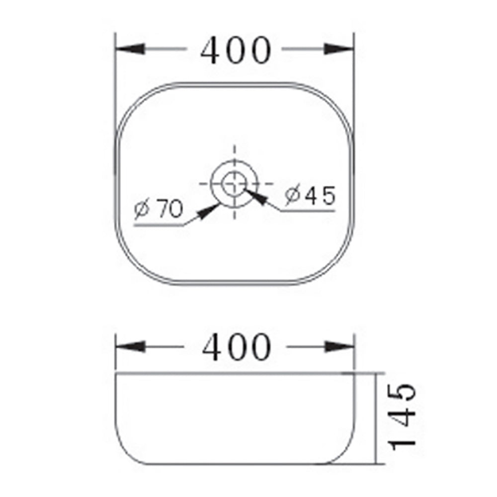 Cora Countertop Basin 400 x 400 x 145mm JHI-22-201 - Bathroom Hub