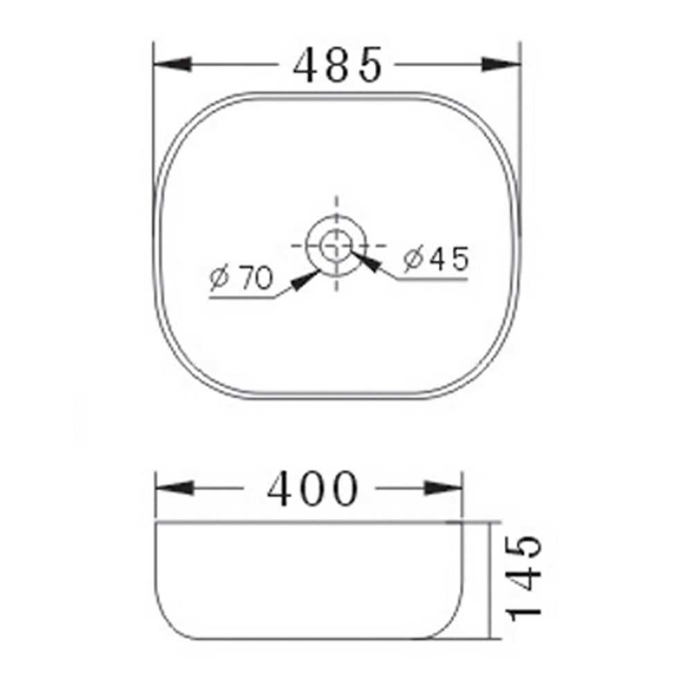 Cora Countertop Basin 485 x 400 x 145mm JHI-22-202 - Bathroom Hub