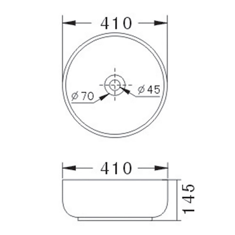 Cora Countertop Basin ø410 x 145mm JHI-22-203