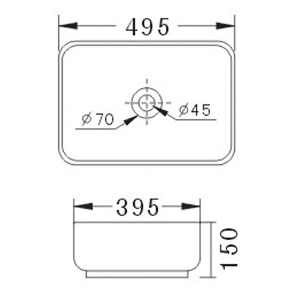 Eden Countertop Basin 495 x 395 x 150mm JHI-22-302 - Bathroom Hub