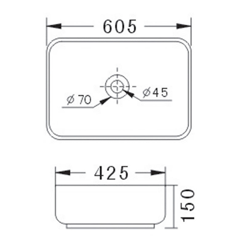 Eden Countertop Basin 605 x 425 x 150mm JHI-22-303