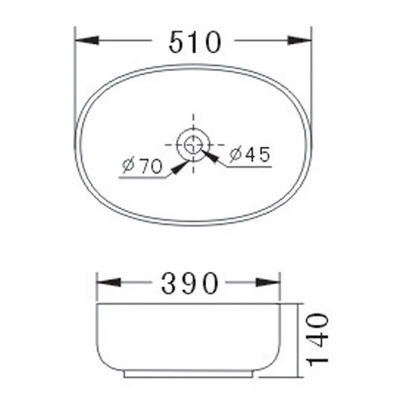 Cora Countertop Basin 510 x 390 x 140mm JHI-22-304