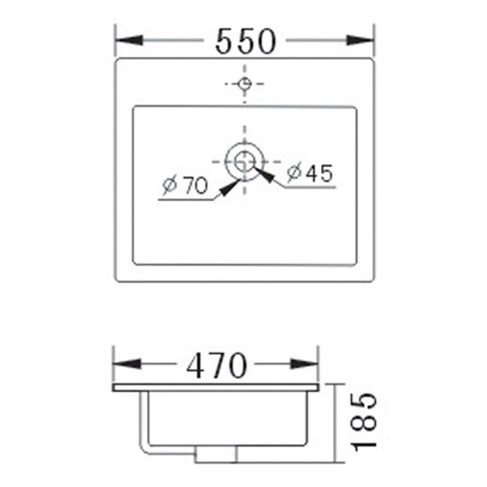 Rosa Countertop Basin 550 x 470 x 185mm JHI-33-101 - Bathroom Hub