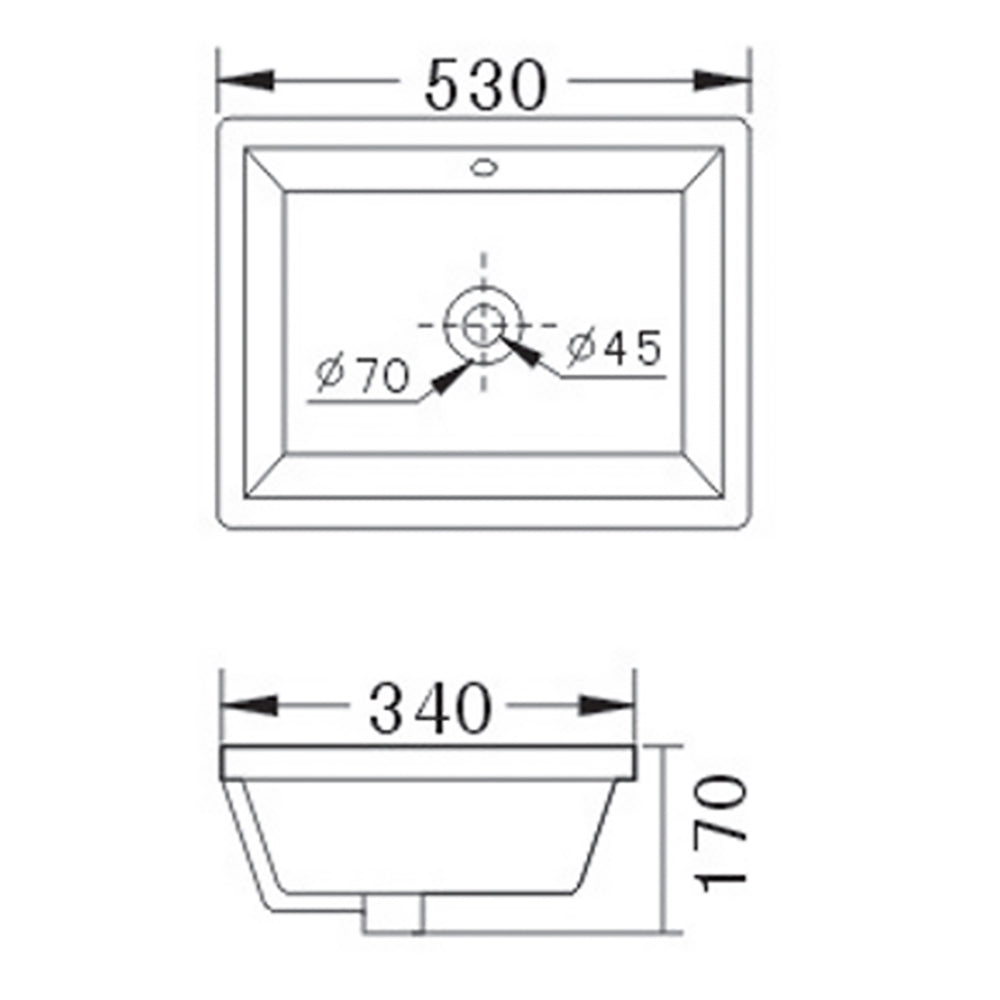Eden Undermount Basin 530 x 340 x 170mm JHI-55-101 - Bathroom Hub