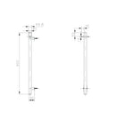 Allegra T-Bar Vertical Heated Towel Rail JY-12V-RVHT-CH