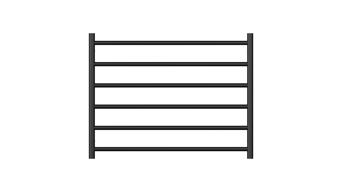 Allegra 6 Bar Wide Heated Towel Rail JY-3306-MB - Bathroom Hub