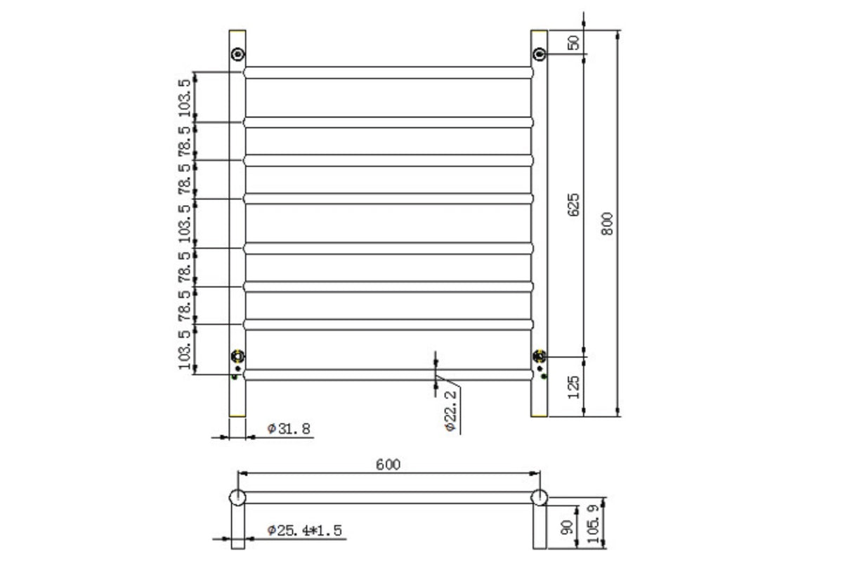 Allegra 8 Bar Heated Towel Rail JY-3312-CH - Bathroom Hub