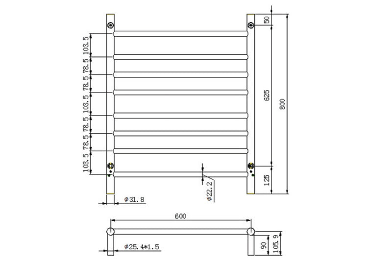 Allegra 8 Bar Heated Towel Rail JY-3312-CH