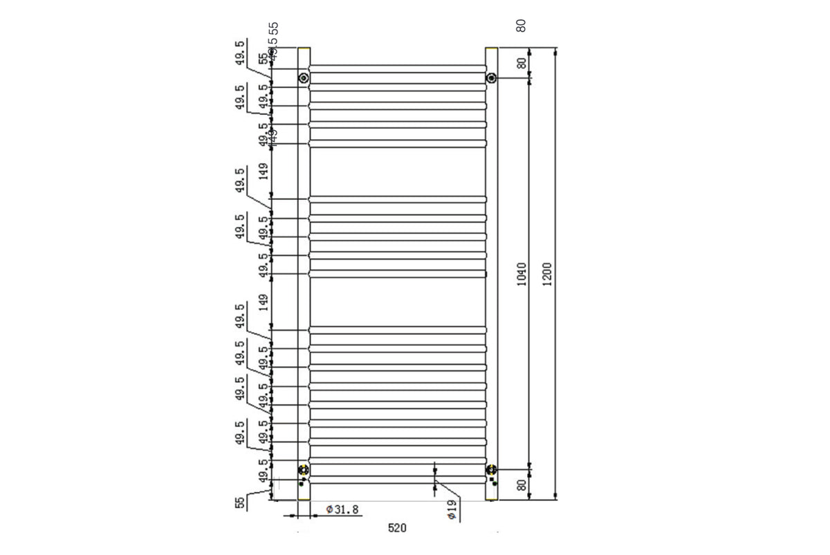 Allegra 19 Bar Heated Towel Rail JY-3319-CH - Bathroom Hub