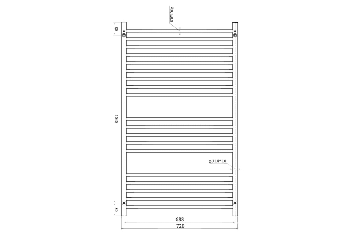 Allegra 19 Bar Wide Heated Towel Rail JY-3319WIDE-GM - Bathroom Hub