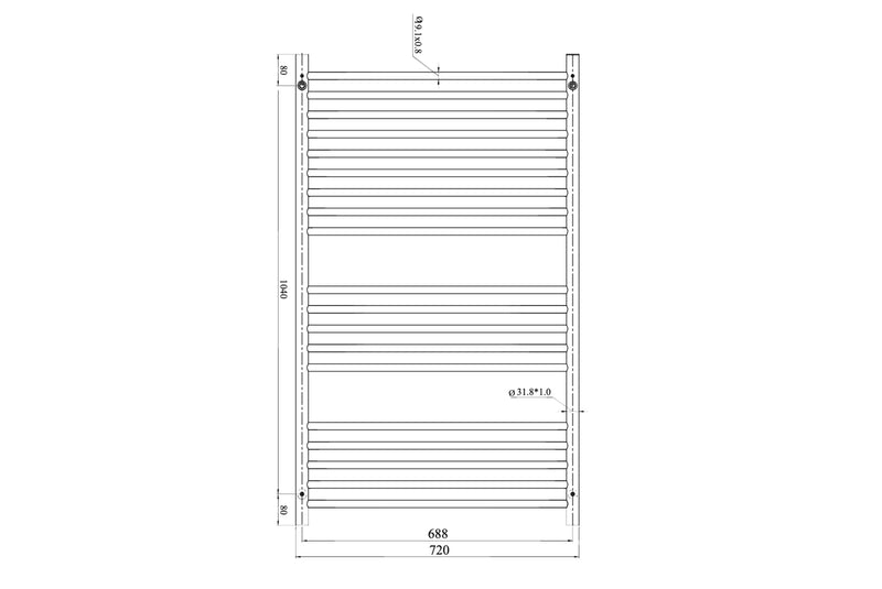 Allegra 19 Bar Wide Heated Towel Rail JY-3319WIDE-BG