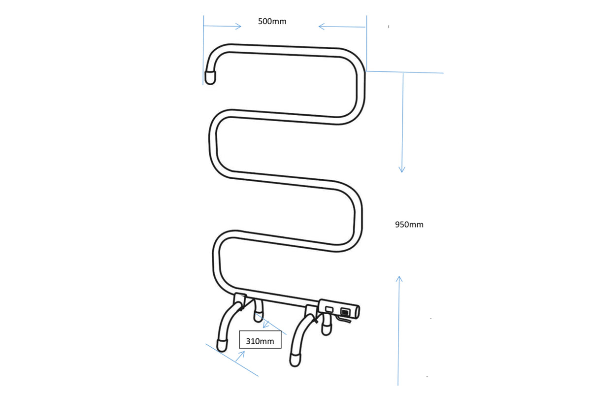 Avid Freestanding 5 Bar Heated Towel Rail JY-F500-CH - Bathroom Hub
