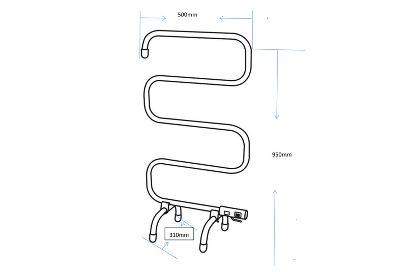 Avid Freestanding 5 Bar Heated Towel Rail JY-F500-CH