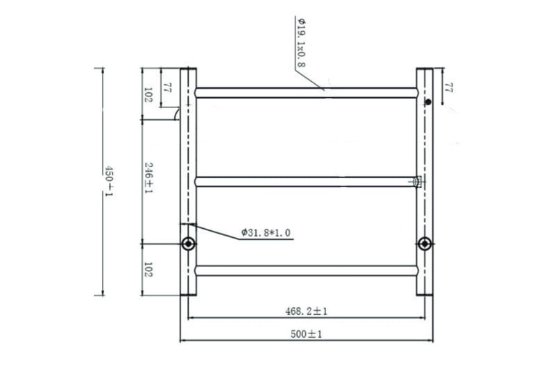 Avid 3 Bar Heated Towel Rail JY-R300-BN