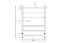 Avid 6 Bar Heated Towel Rail JY-R600-MB