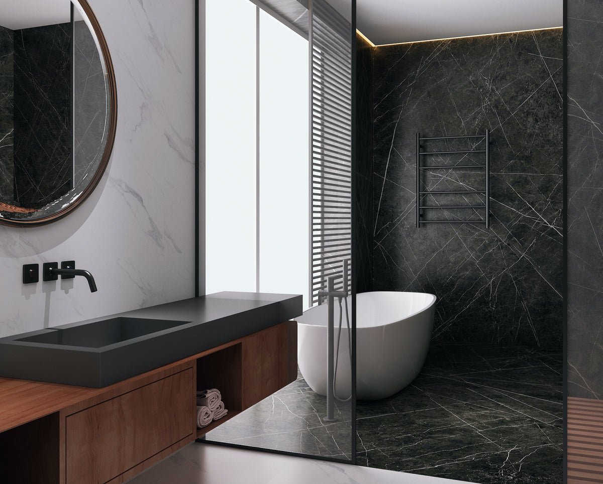 Avid 6 Bar Heated Towel Rail JY-R600-MB - Bathroom Hub