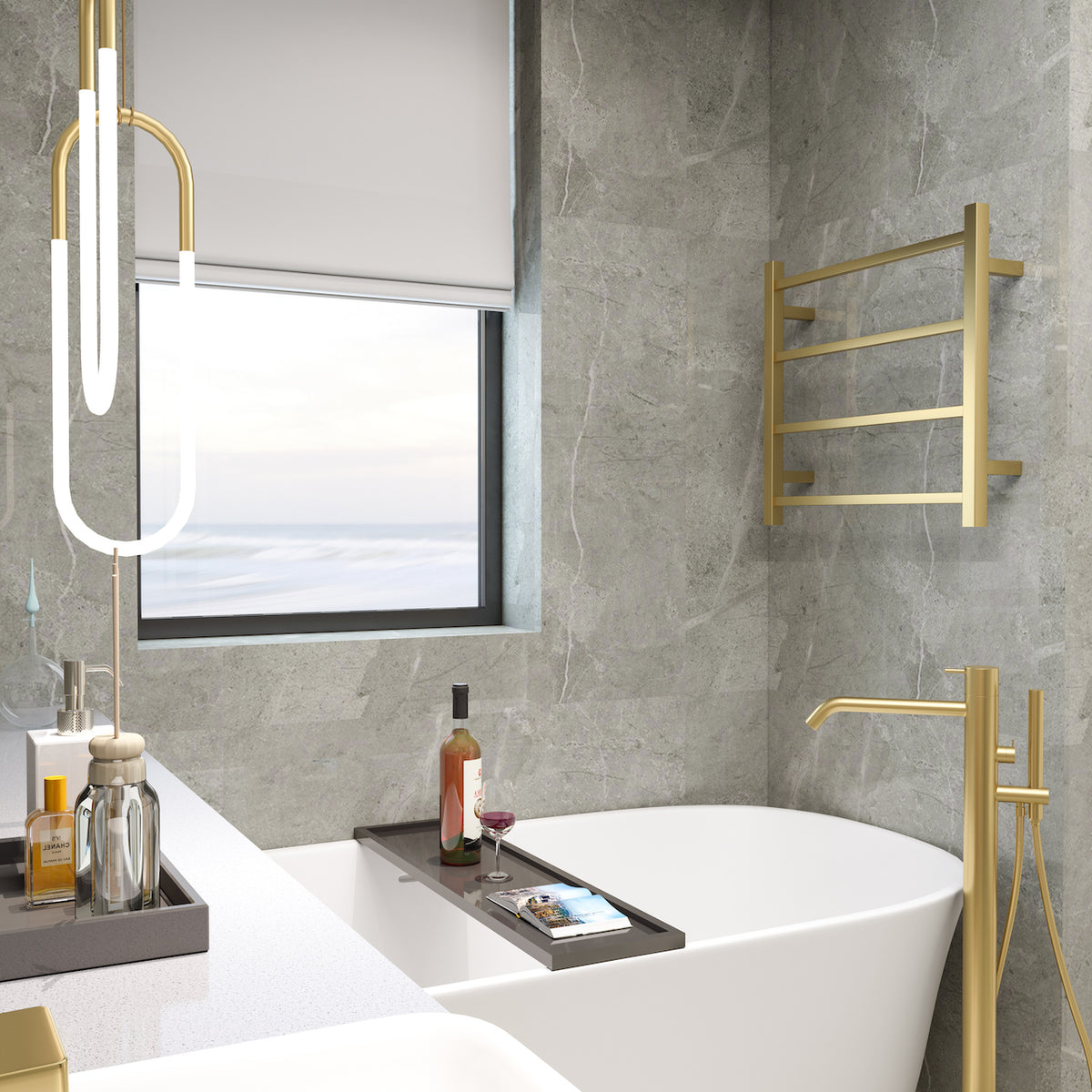 Spirit 4 Bar Heated Towel Rail JY-S400-BG - Bathroom Hub
