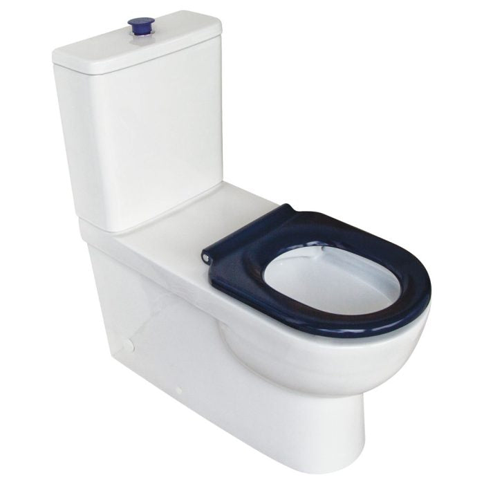 Stella Care Back-to-Wall Toilet Suite, Blue Seat