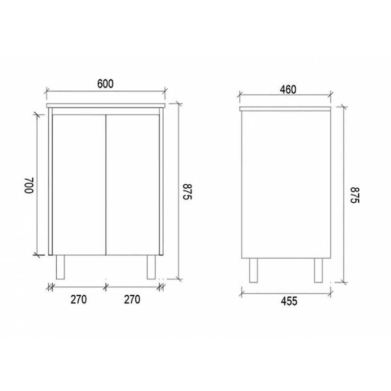 Freestanding White Oak Bathroom Vanity LM600