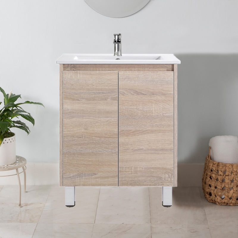 Freestanding White Oak Bathroom Vanity LM600