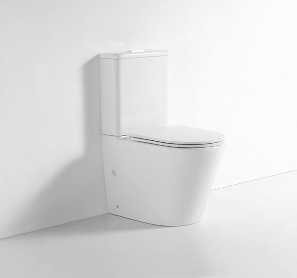 Back to Wall Rimless Compact Toilet Suite Belmont - Bathroom Hub