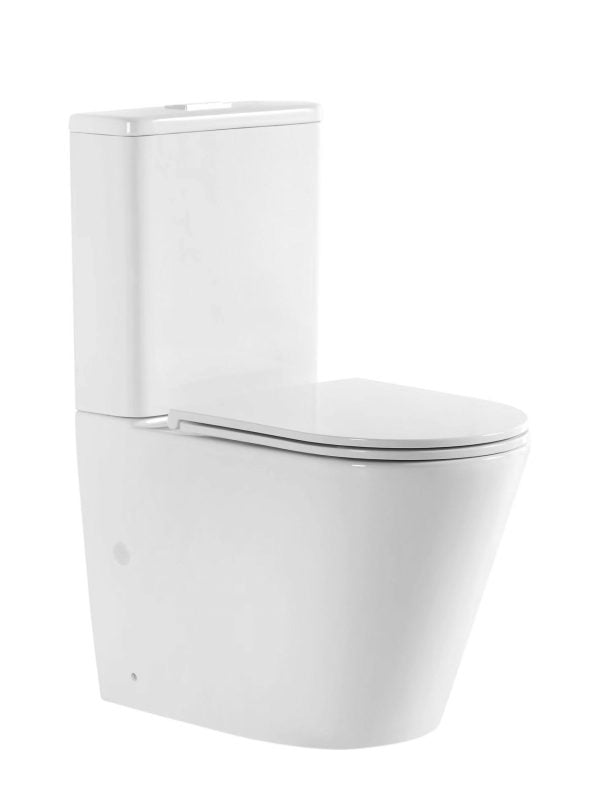 Back to Wall Rimless Compact Toilet Suite Belmont - Bathroom Hub