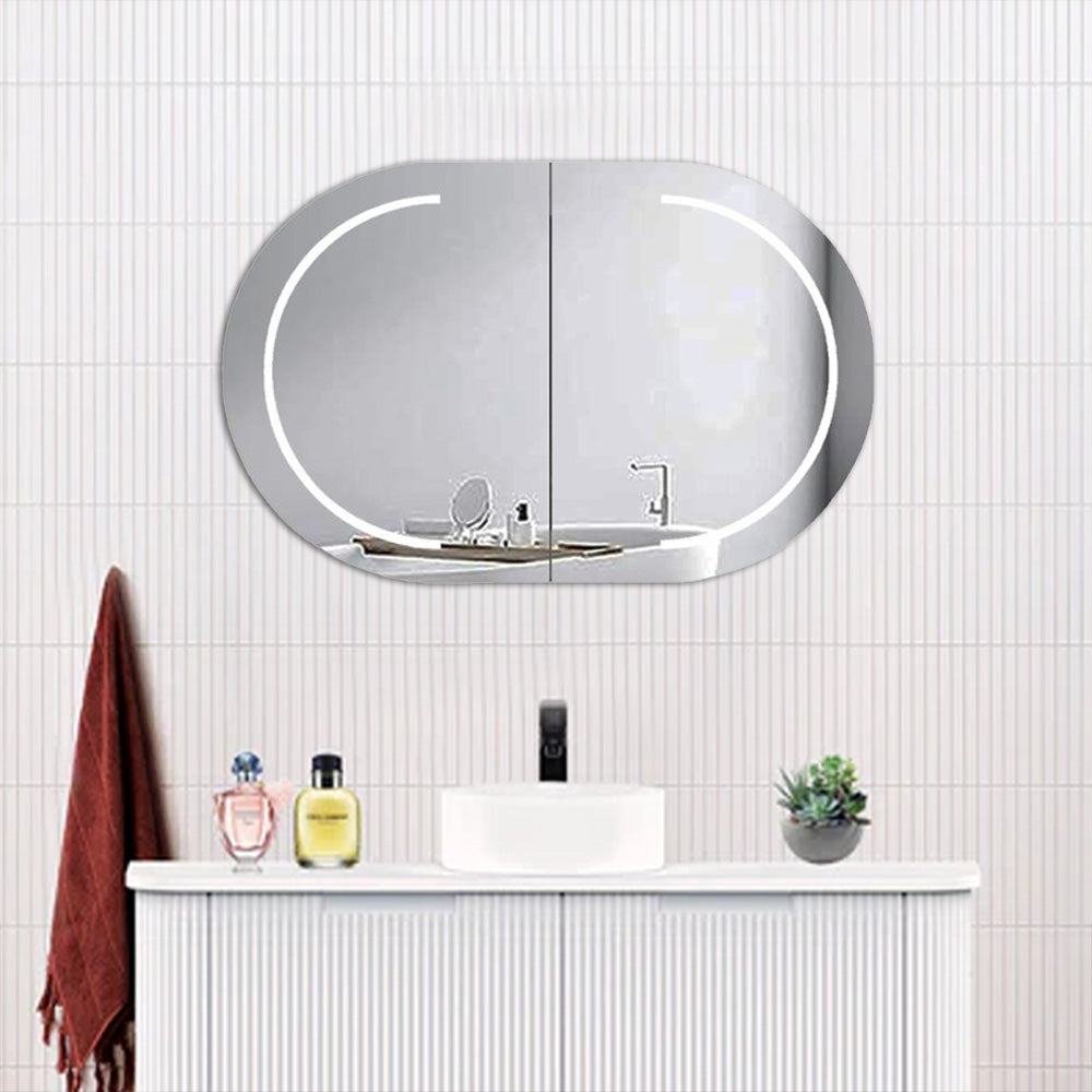 LED Oval Shaving Cabinet LSC9060 - Bathroom Hub