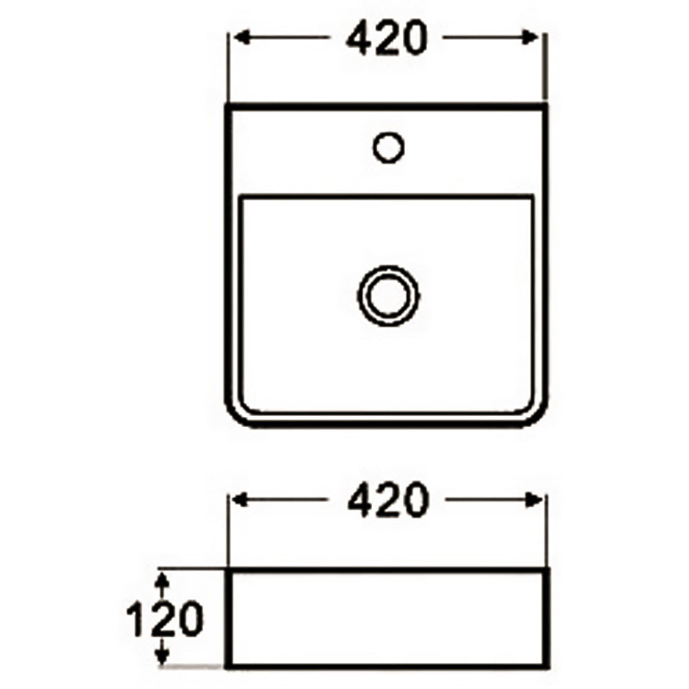 Rosa Countertop Basin 420 x 420 x 120mm LTI-11-301 - Bathroom Hub
