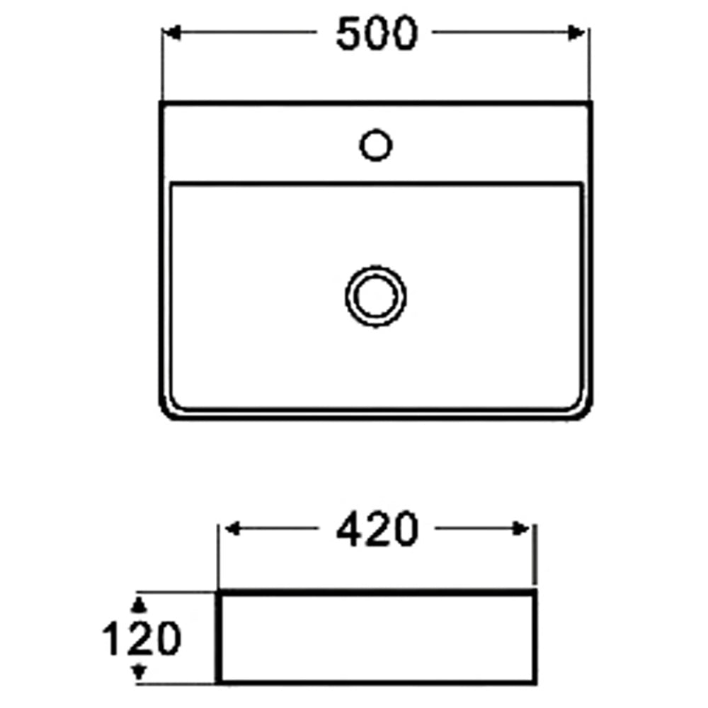 Rosa Countertop Basin 500 x 420 x 120mm LTI-11-302 - Bathroom Hub