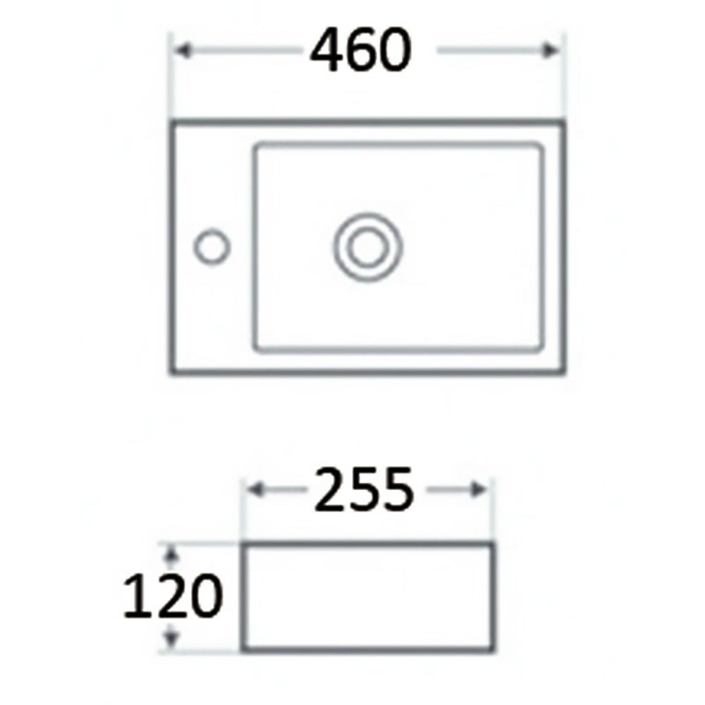 Rosa Wall-hung Basin 460 x 255 x 120mm LTI-11-501 - Bathroom Hub