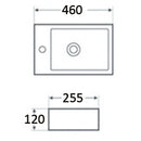 Rosa Wall-hung Basin 460 x 255 x 120mm LTI-11-501