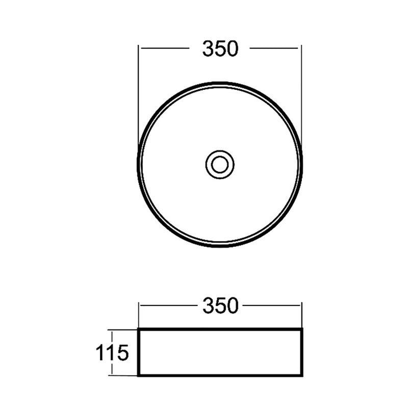 Cora Countertop Basin ø350 x 115mm LTI-22-401MB