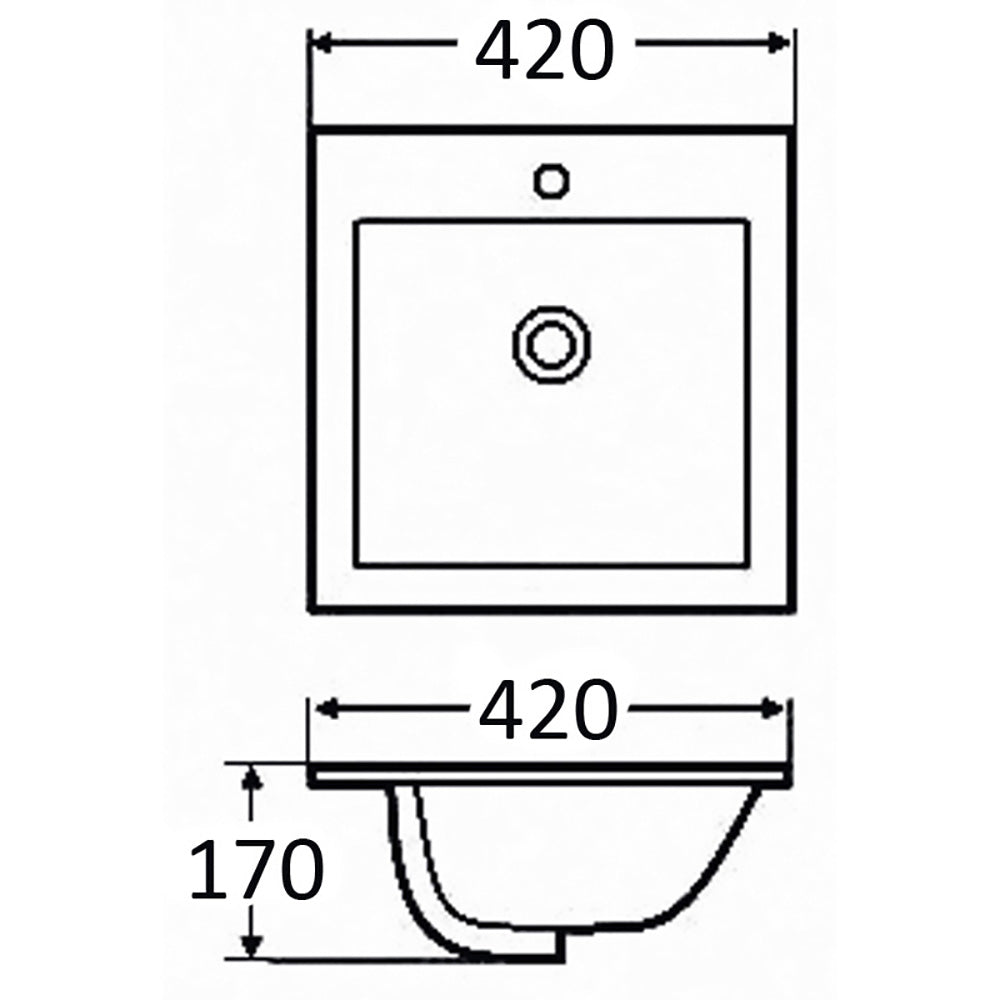 Rosa Countertop Basin 420 x 420 x 170mm LTI-33-102 - Bathroom Hub