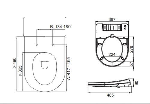 Lukka Procida D-Shaped Non-Electric Bidet Toilet Seat - Dual Nozzle (Available in Left And Right Hand Water Inlet)