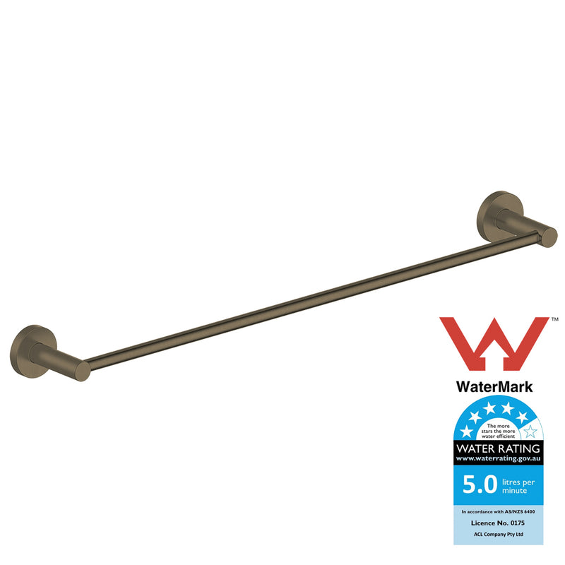 Antique Brass Single Towel Rail 600mm M101F