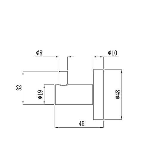 Technical drawing of a mechanical component with dimensions and tolerances.