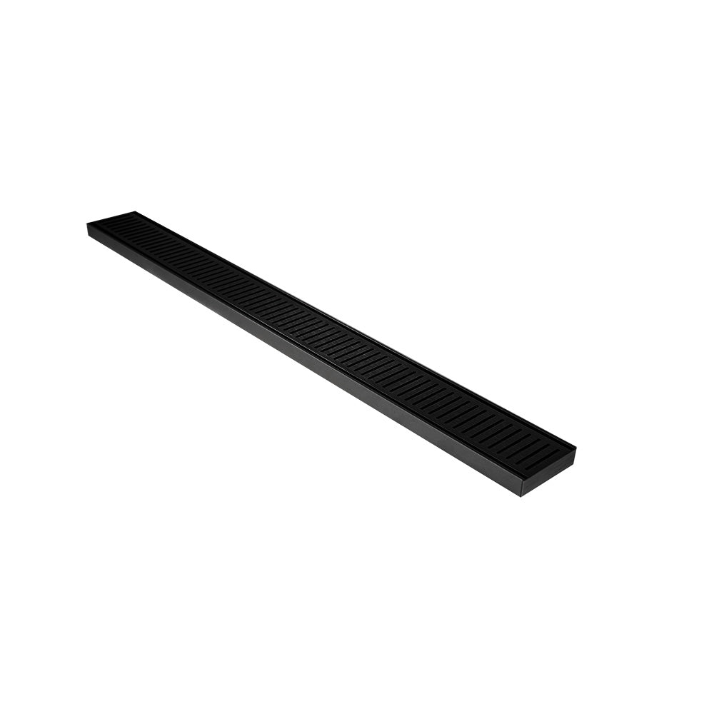 Aluminium Slimline Shower Grate Drain Matt Black 300-3000x100x21mm - Bathroom Hub