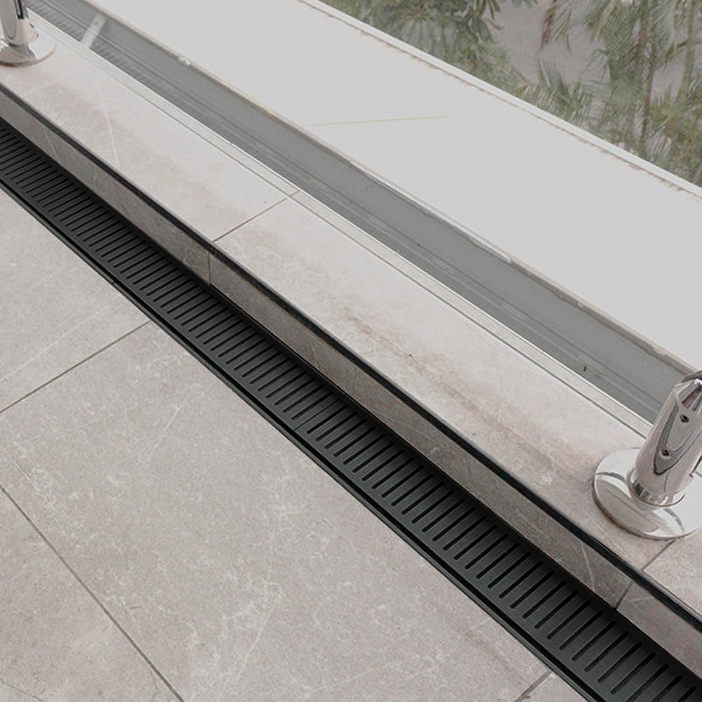 Aluminium Slimline Shower Grate Drain Matt Black 300-3000x100x21mm - Bathroom Hub