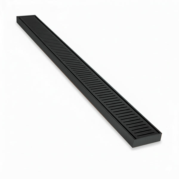 Aluminium Slimline Shower Grate Drain Matt Black 300-3000x100x21mm