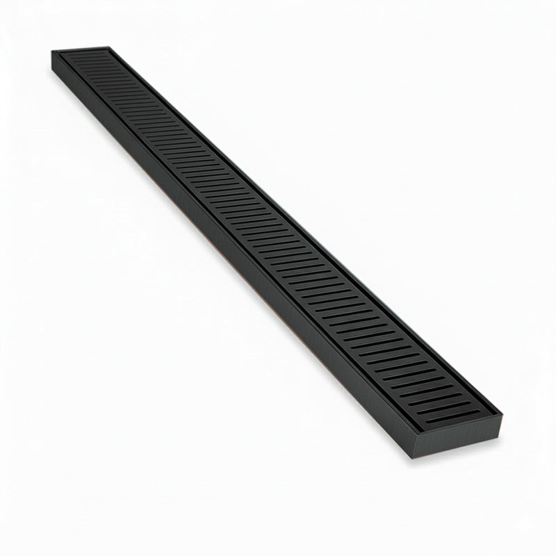 Aluminium Slimline Shower Grate Drain Matt Black 300-3000x100x21mm