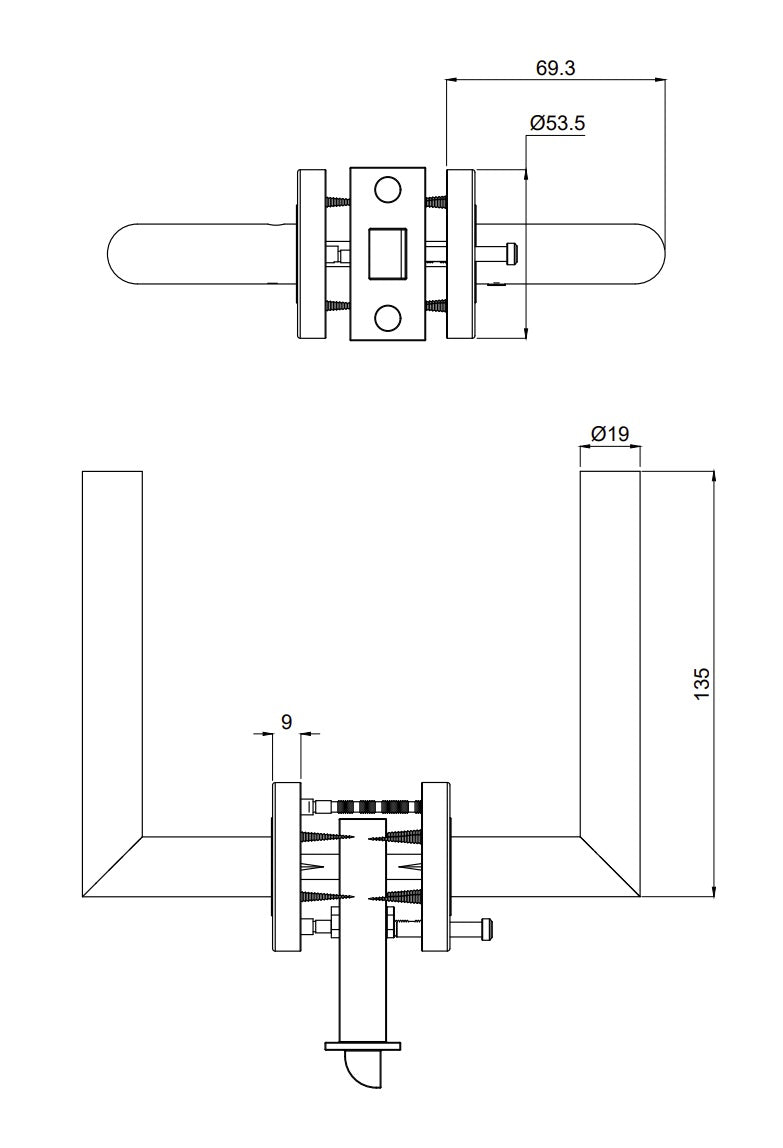 Antique Brass Door Handle JD-MH600F