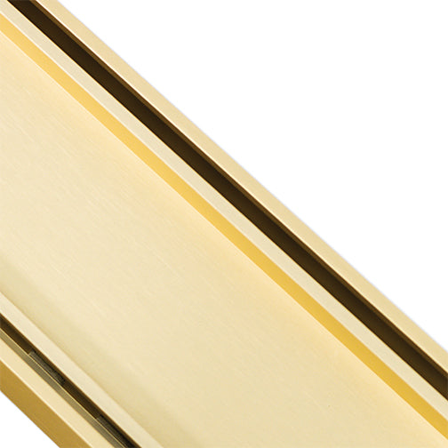 Aluminium Slimline Tile Insert Shower Drain Matt Gold 300-3000x100x21mm - Bathroom Hub