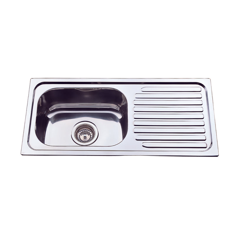 Eden Single Bowl & Single Drainer Kitchen Sink 765 x 365mm NH327SLHB