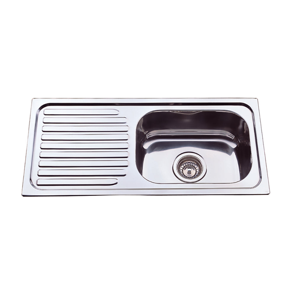 Eden Single Bowl & Single Drainer Kitchen Sink 765 x 365mm NH327SRHB - Bathroom Hub