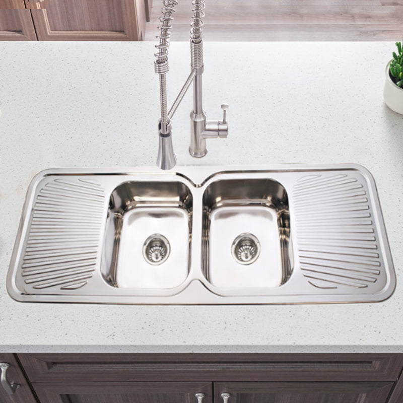 Cora Double Bowl And Double Drainer Kitchen Sink 1500 X 500mm P 1500