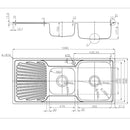 Otus 1 & 1/2 Bowl & Single Drainer Kitchen Sink 1180 x 480mm P0010848-2RHB